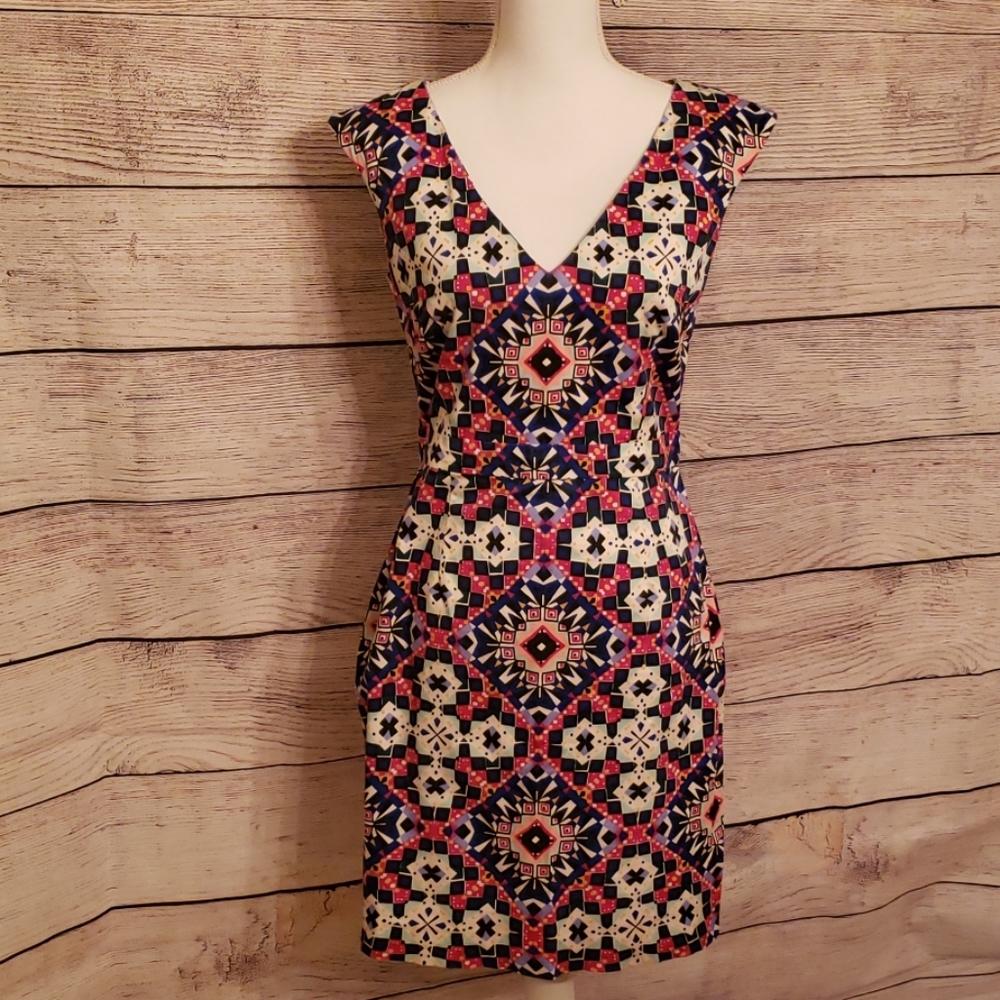 French Connection Geometric Print Dress, Sz 6